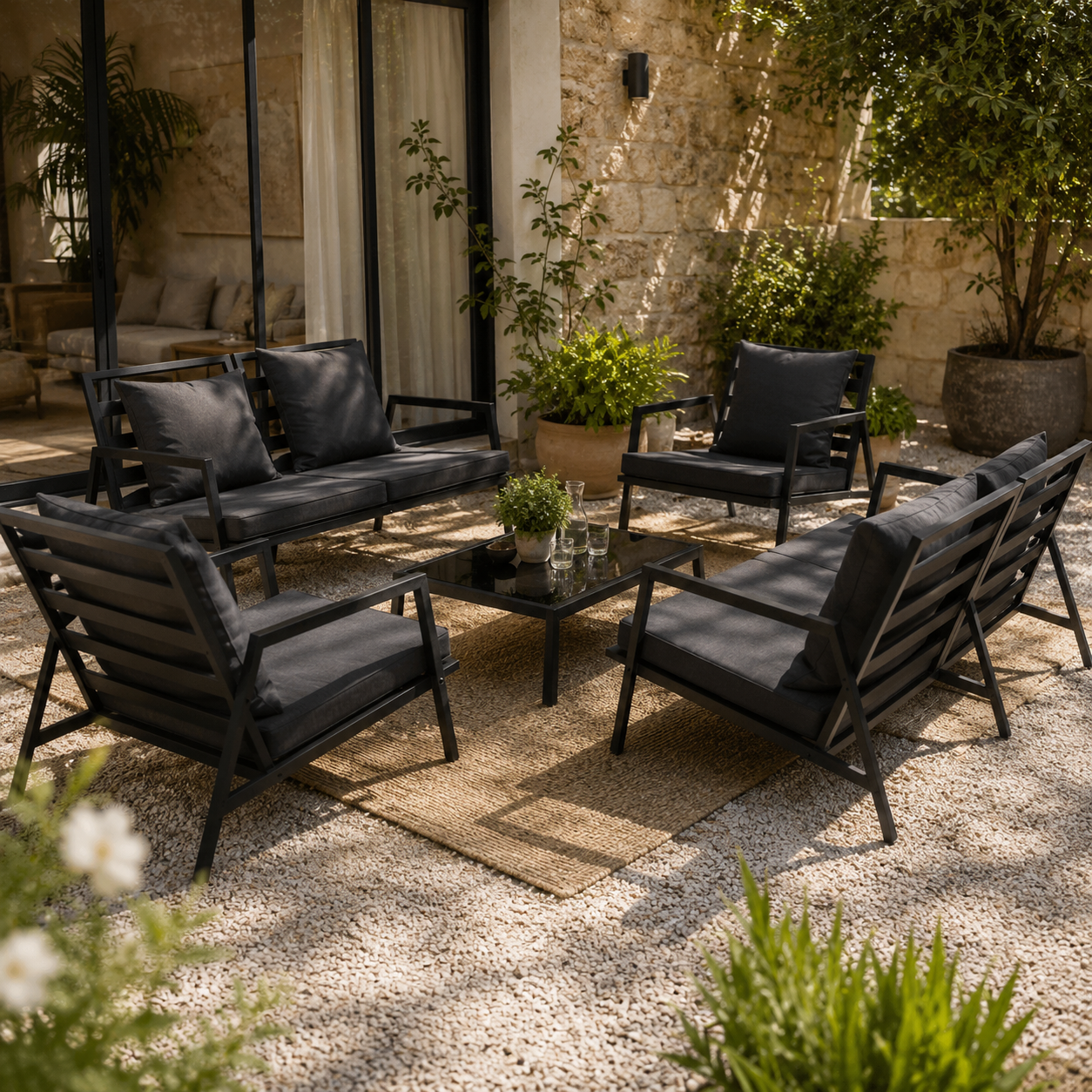 Salon de jardin aluminium 5 places