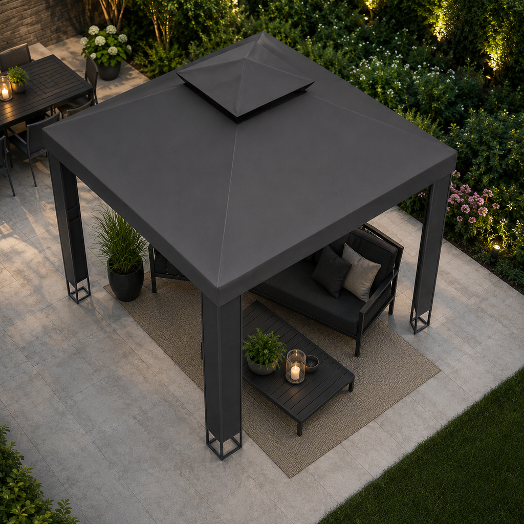 Tonnelle de jardin lumières LED 3x3 m