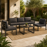 Salon de jardin Aluminium 6 places Anthracite