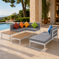 Salon de jardin Aluminium 4 pcs avec coussins