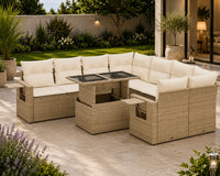 Salon de jardin en résine tressée 9 places