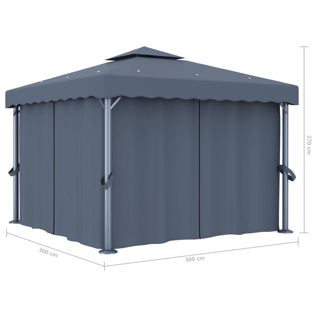 Tonnelle de jardin lumières LED 3x3 m