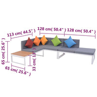 Salon de jardin Aluminium 4 pcs avec coussins