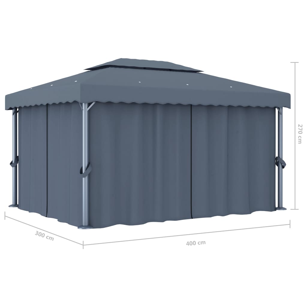 Tonnelle de jardin lumières LED 3x3 m