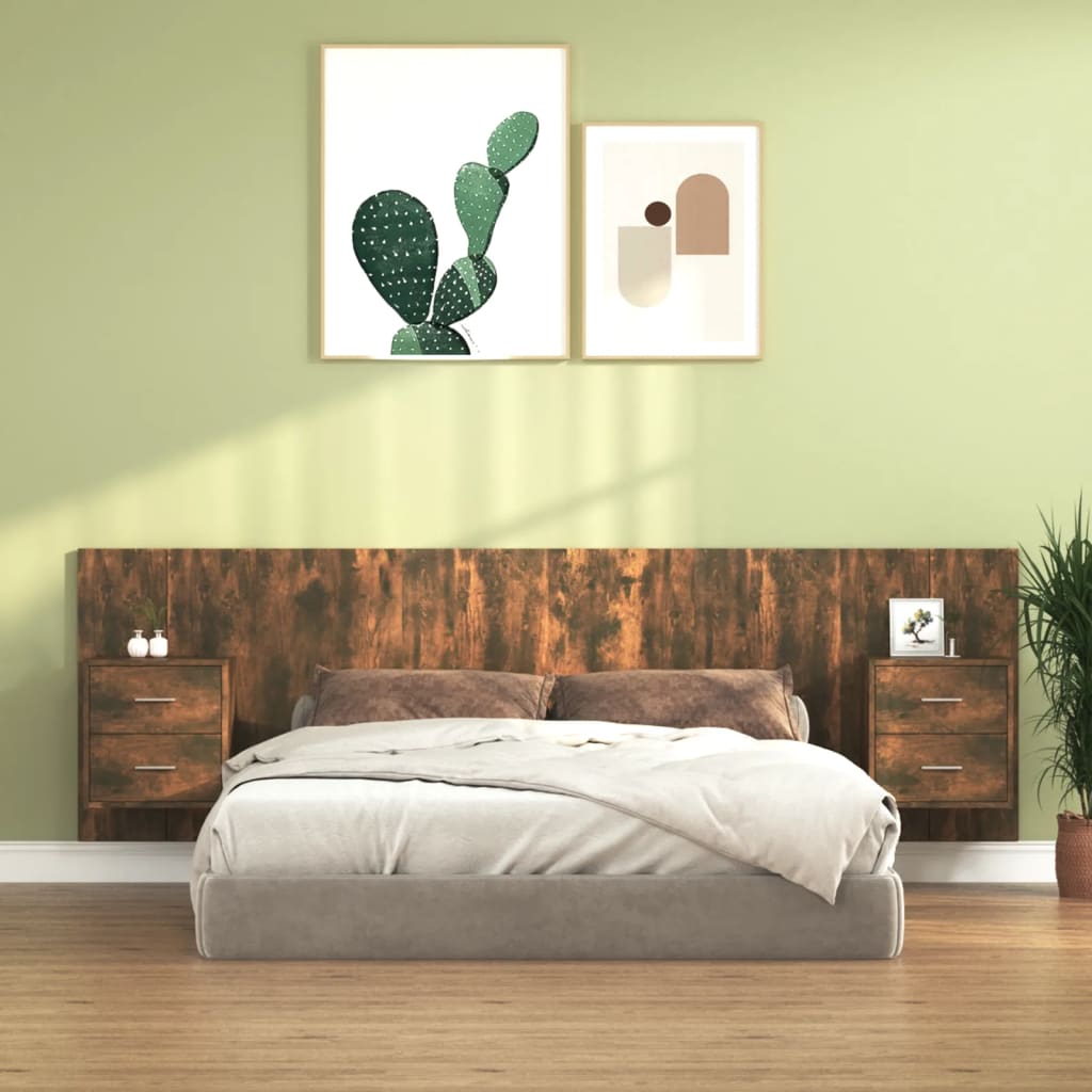 Tête de lit bois 160 cm double tiroirs
