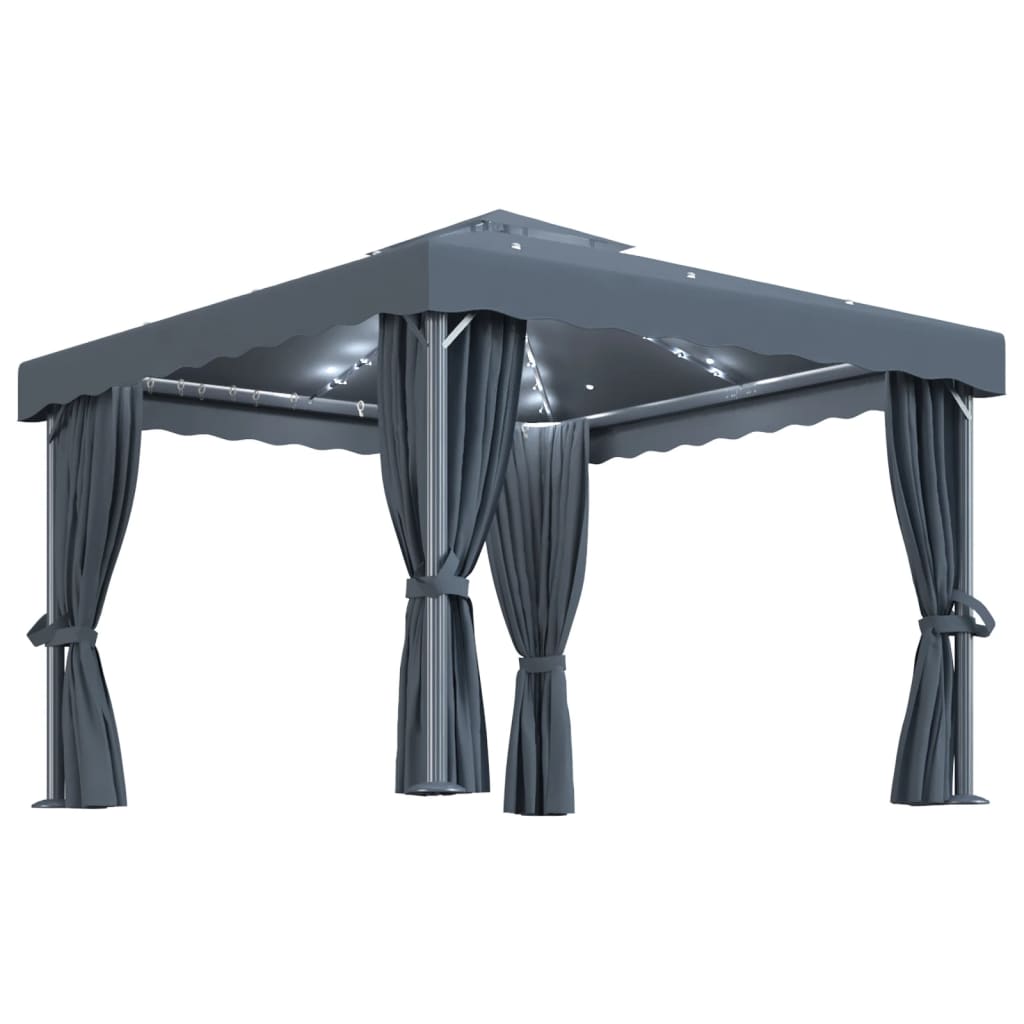 Tonnelle de jardin lumières LED 3x3 m
