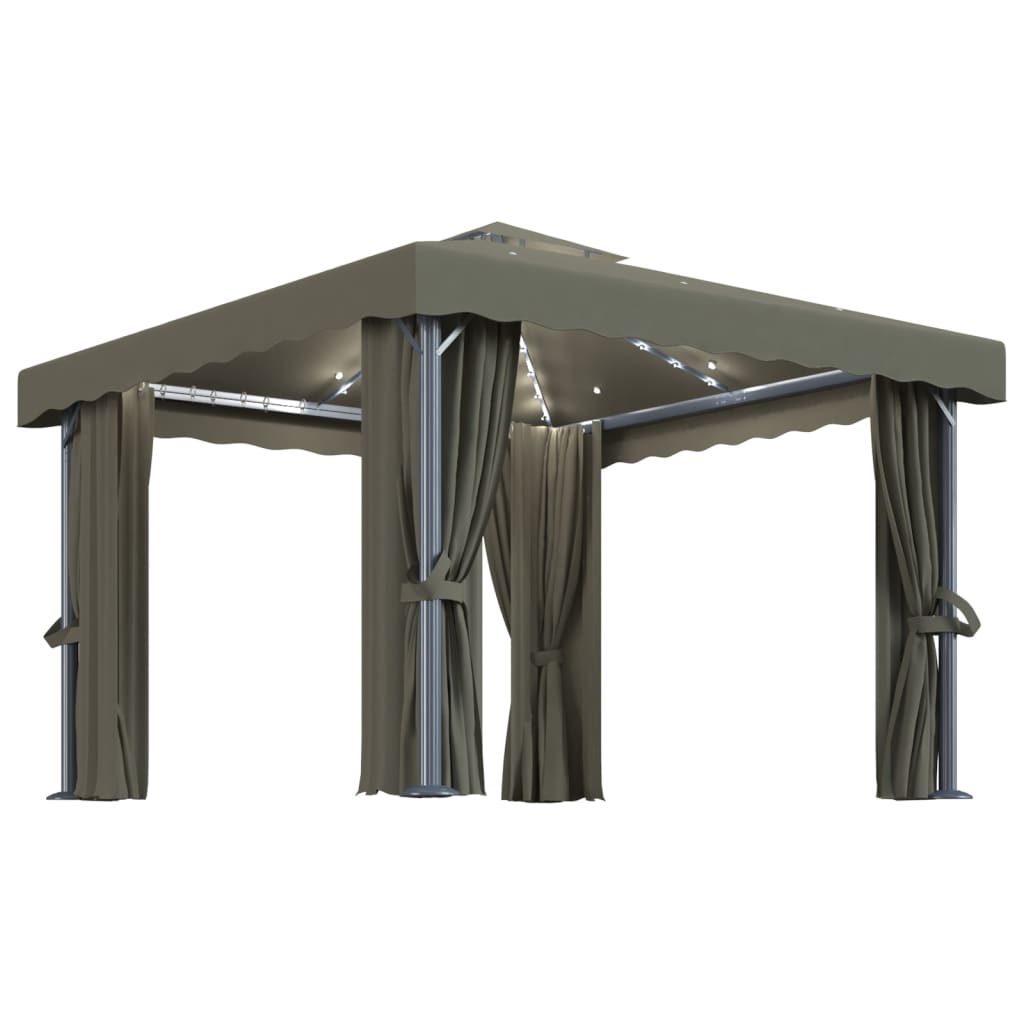 Tonnelle de jardin lumières LED 3x3 m
