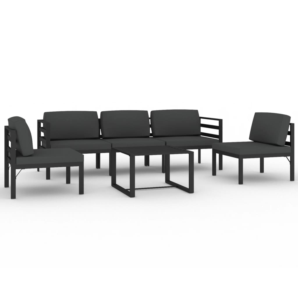Salon de jardin Aluminium 6 places Anthracite