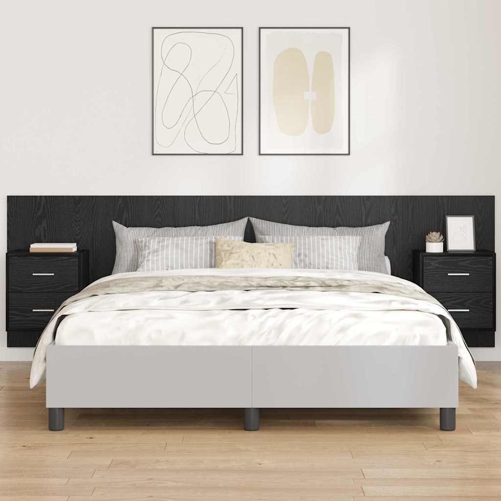 Tête de lit bois 160 cm double tiroirs