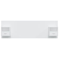 Tête de lit bois 160 cm étagères & tiroirs