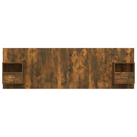 Tête de lit bois 160 cm étagères & tiroirs