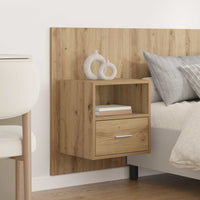Tête de lit bois 160 cm étagères & tiroirs
